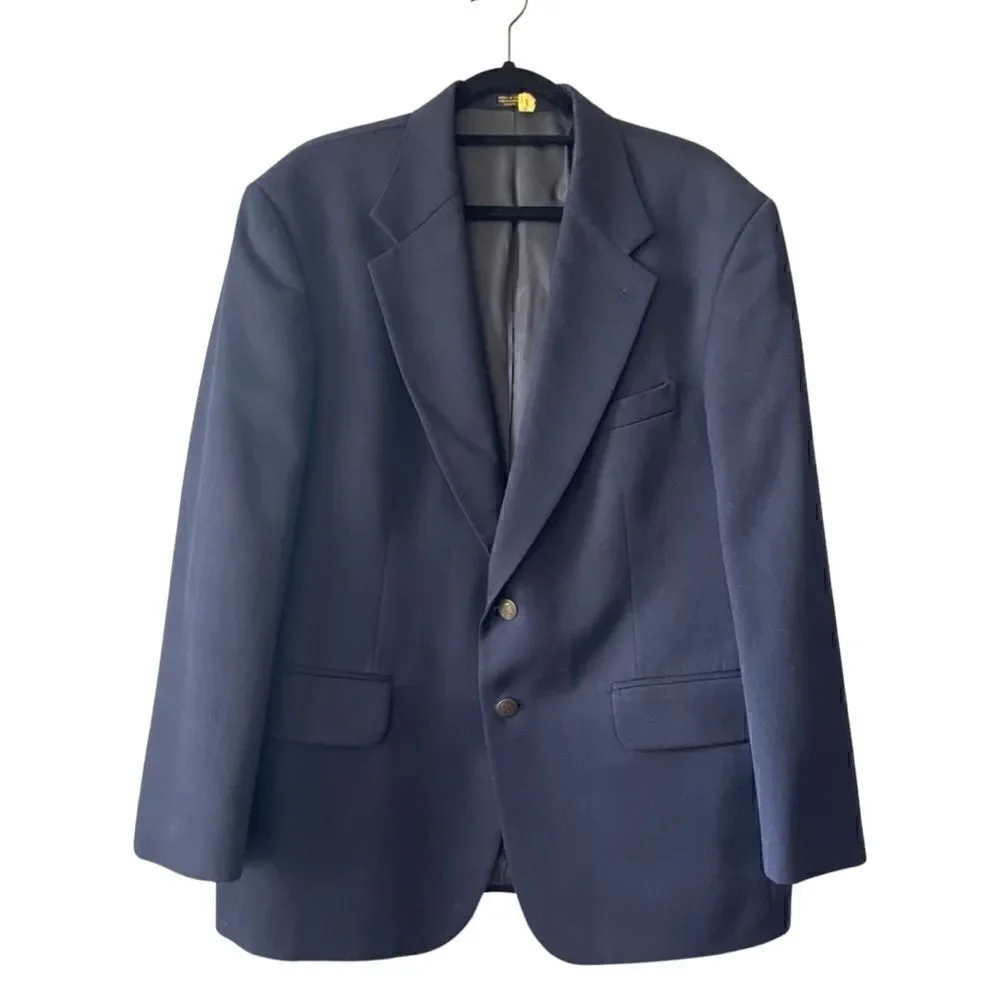 OSCAR DE LA RENTA Navy Blue Blazer Size 44R